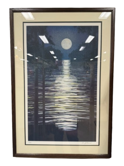 MAUD GATEWOOD SIGNED 128/400 Absolut North Carolina Lithograph In Wood Frame