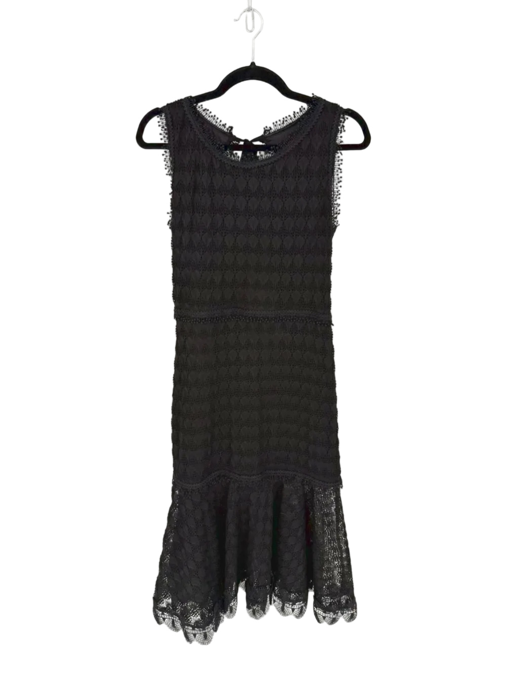 WAIMARI Size M Black Mesh Fringe Sleeveless Maxi-Dress NWT