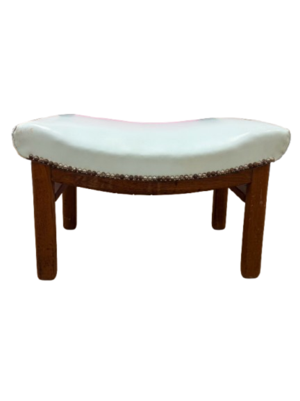 VINTAGE Wood & Leather Stool