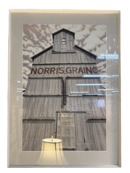 MALCOM CHILDERS Norris Grain Co. 19/260 Transfer Lithograph In Wood Frame