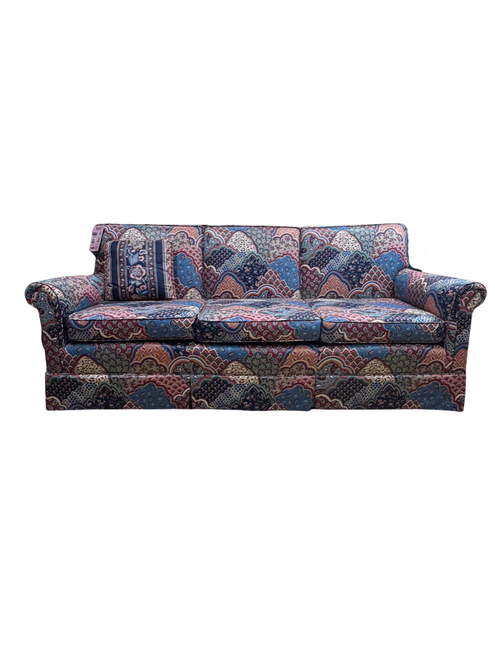 Blue, Rose & Aqua Paisley Sofa