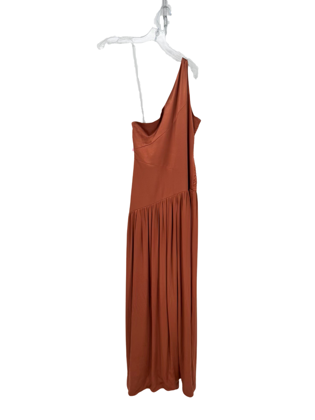 MESHKI Wmn's Size M Copper Pleated One Shoulder Maxi-Dress NWT