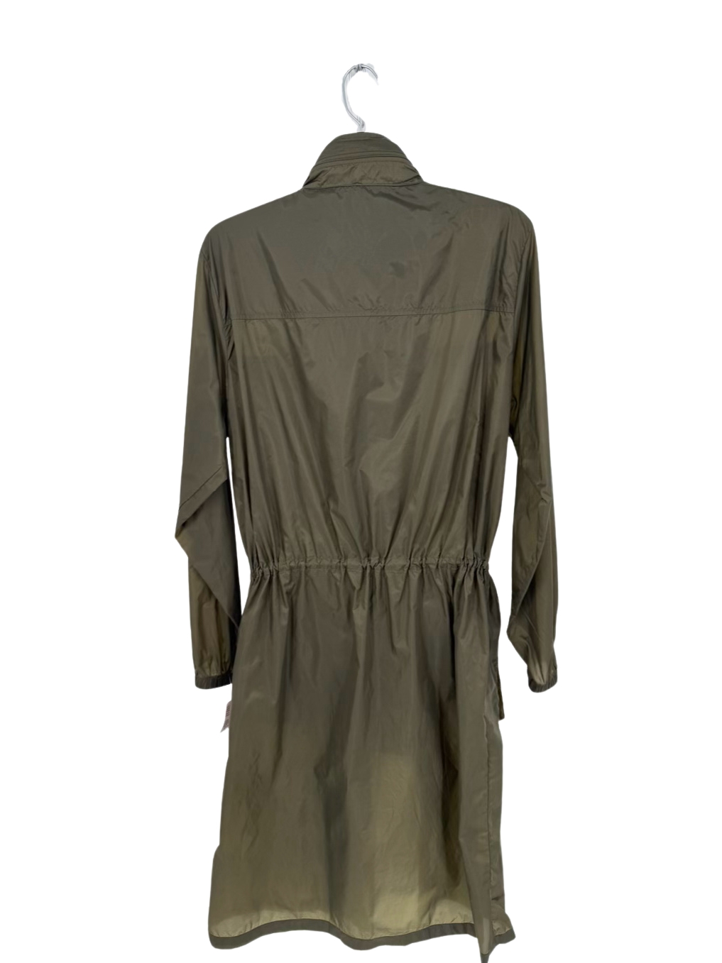 STUSSY Wmn's Size XS Dark Green Nylon Drawstring Long Jacket