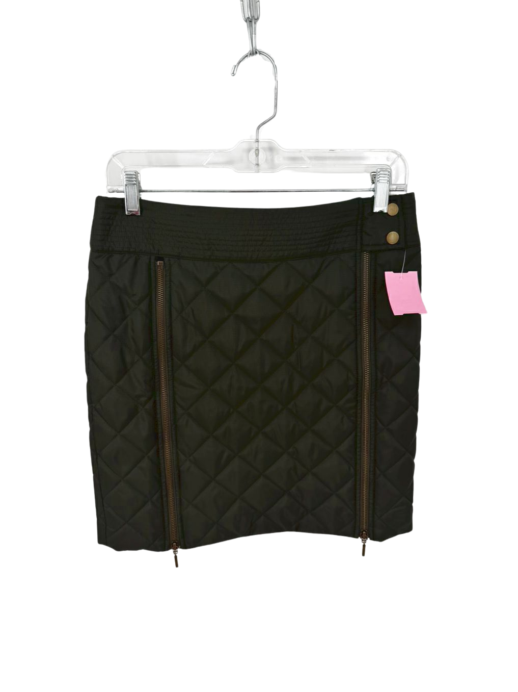 MARIE OLIVER Jette Wmn's Size S Army Green Quilted Zipper Detail Skirt