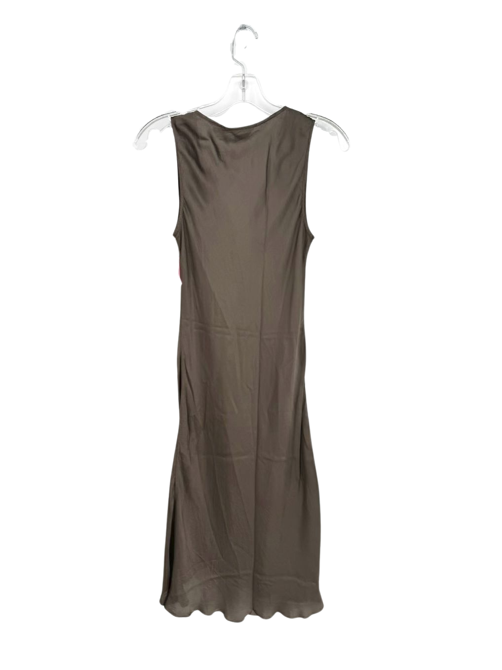 DRIES VAN NOTEN Wmn's Size 36 Mushroom Satin V Neck Sleeveless Dress