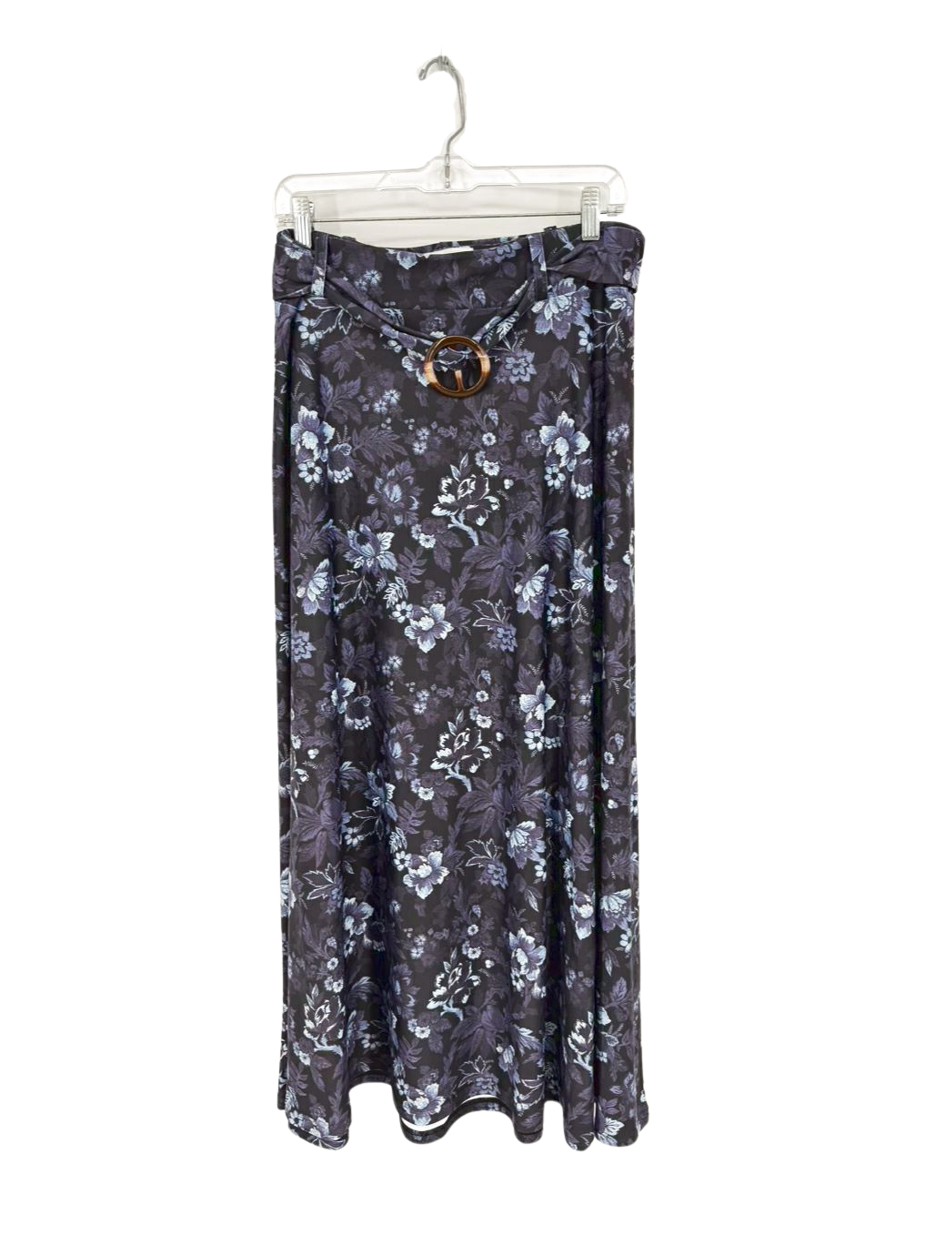SMITH & QUINN Bennett Wmn's Size L Purple & Black Belted Floral Maxi-Skirt NWT
