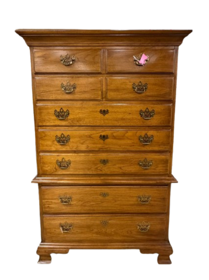 VINTAGE Medium Oak Chest on Chest w/ Drawers