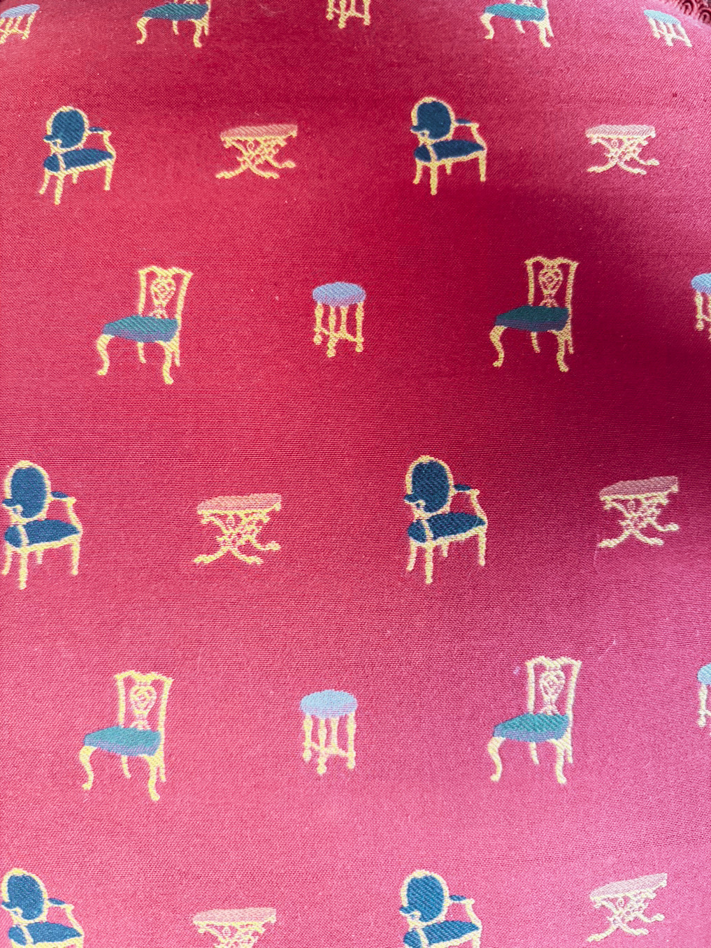 Gold French Chair w/ Red Fabric