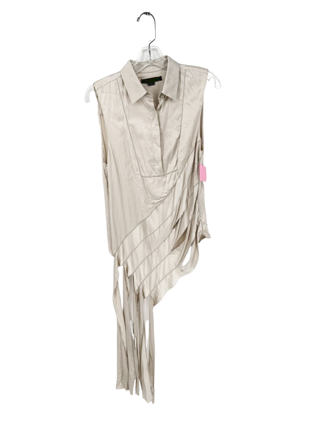 ALEXANDER WANG Size 4 Champagne Silk Deconstructed Asymmetrical Tunic