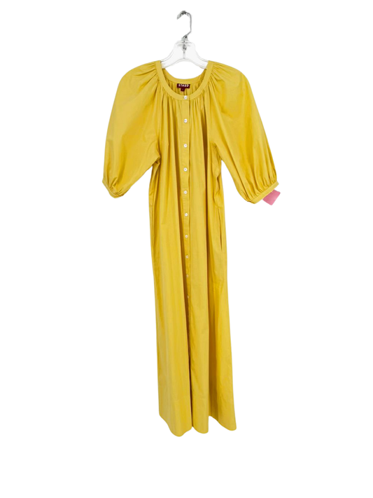 STAUD Wmn's Size S Yellow Button Down Balloon Sleeve Maxi-Dress