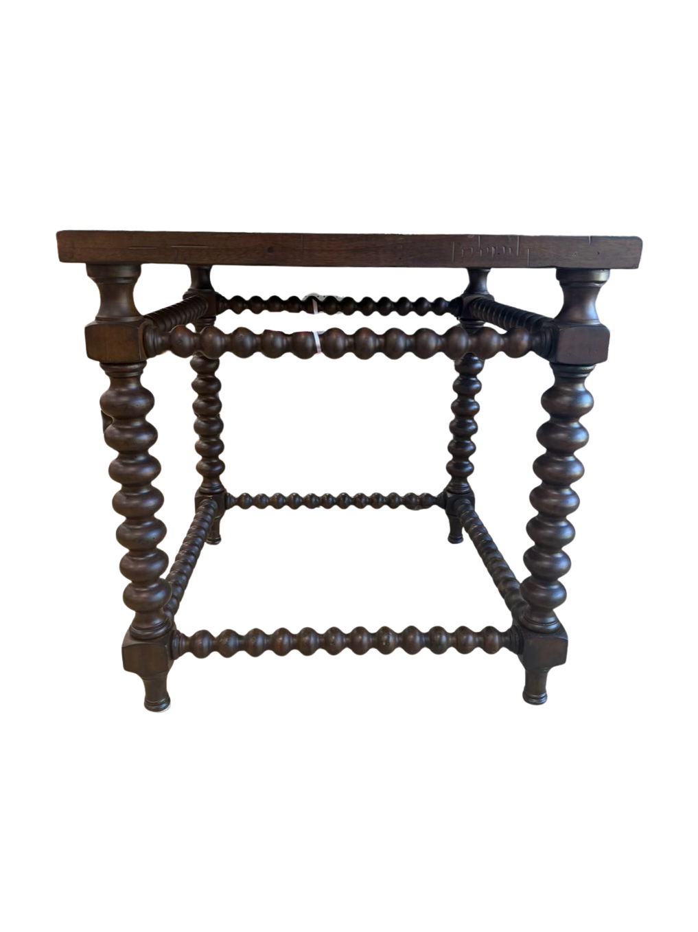 Jacobean Wood Occasional Table w/ Bobbin Style Legs