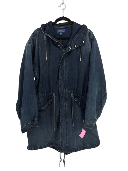 POLO RALPH LAUREN Men's Size M Dark Blue Denim Hooded Jacket