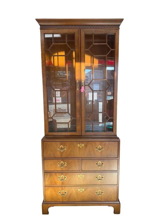 HENREDON 18th Century Portfolio Collection Mellow Wood Secretary Desk w/ Drawers