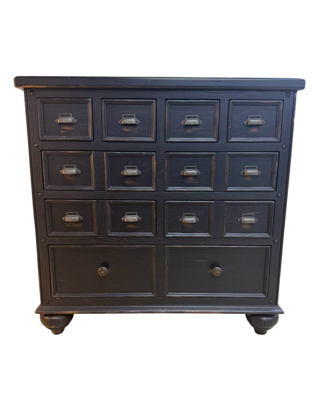 THOMASVILLE Black Wood Chest w/ Drawers