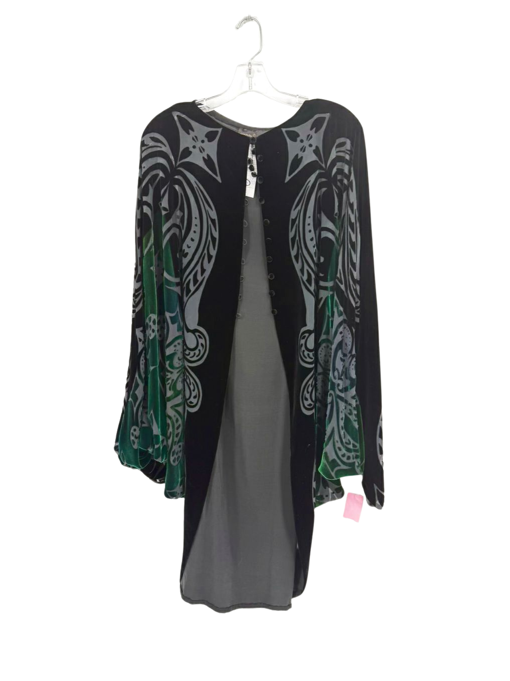 CHARLES & PATRICIA LESTER Wmn's Size XL Black & Green Velvet Jacket