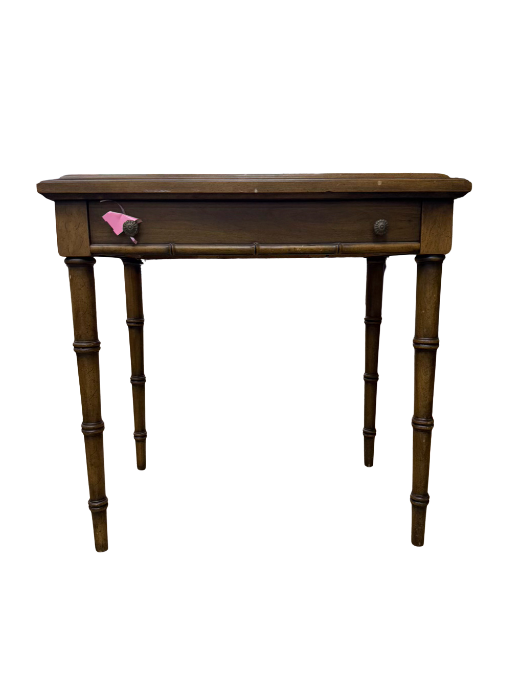 ANTIQUE Wood Game Table w/ Game Side & Solid Top
