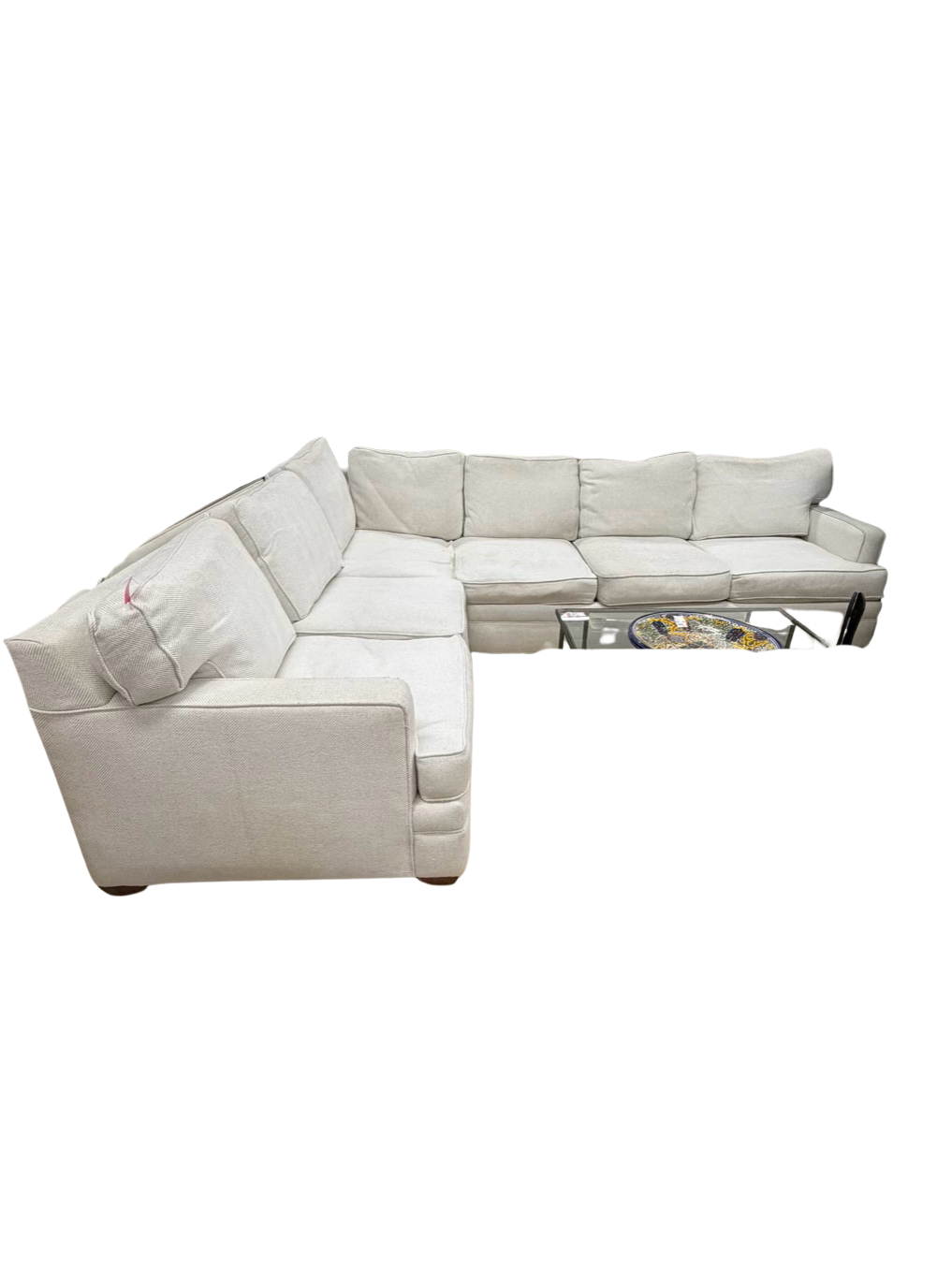 JACKSON CARTER FURNITURE Ivory Tweed Look Sectional Sofa