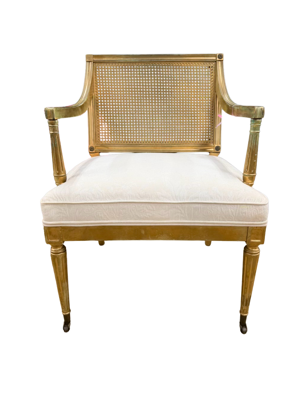 Gold Wood & Cane French Chair