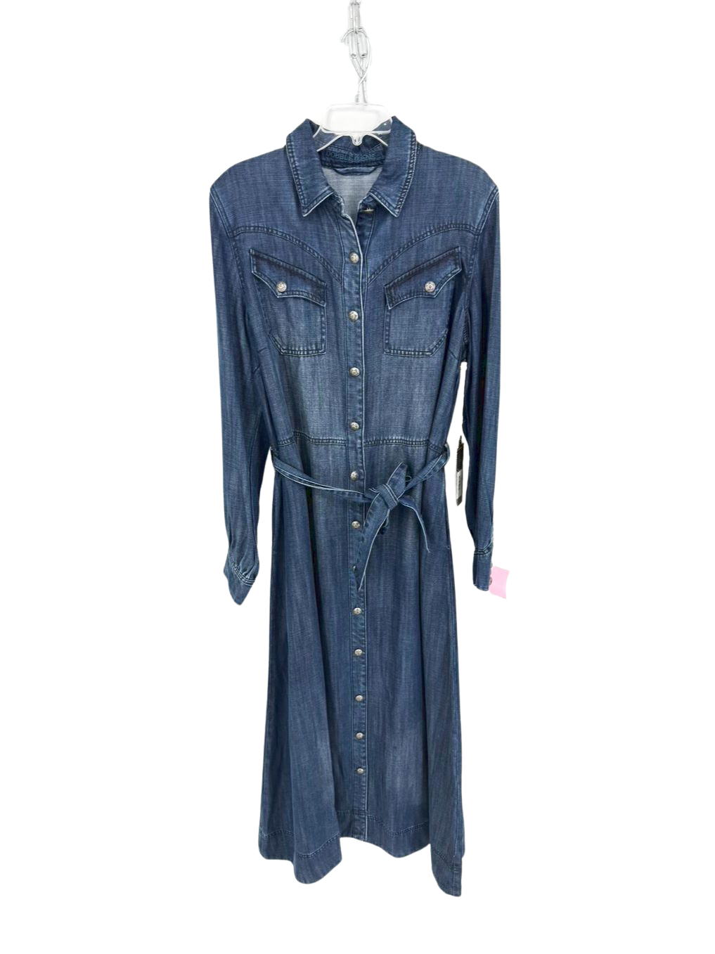 DOUBLE D RANCH Wmn's Size XL Blue Denim Belted Maxi-Dress NWT