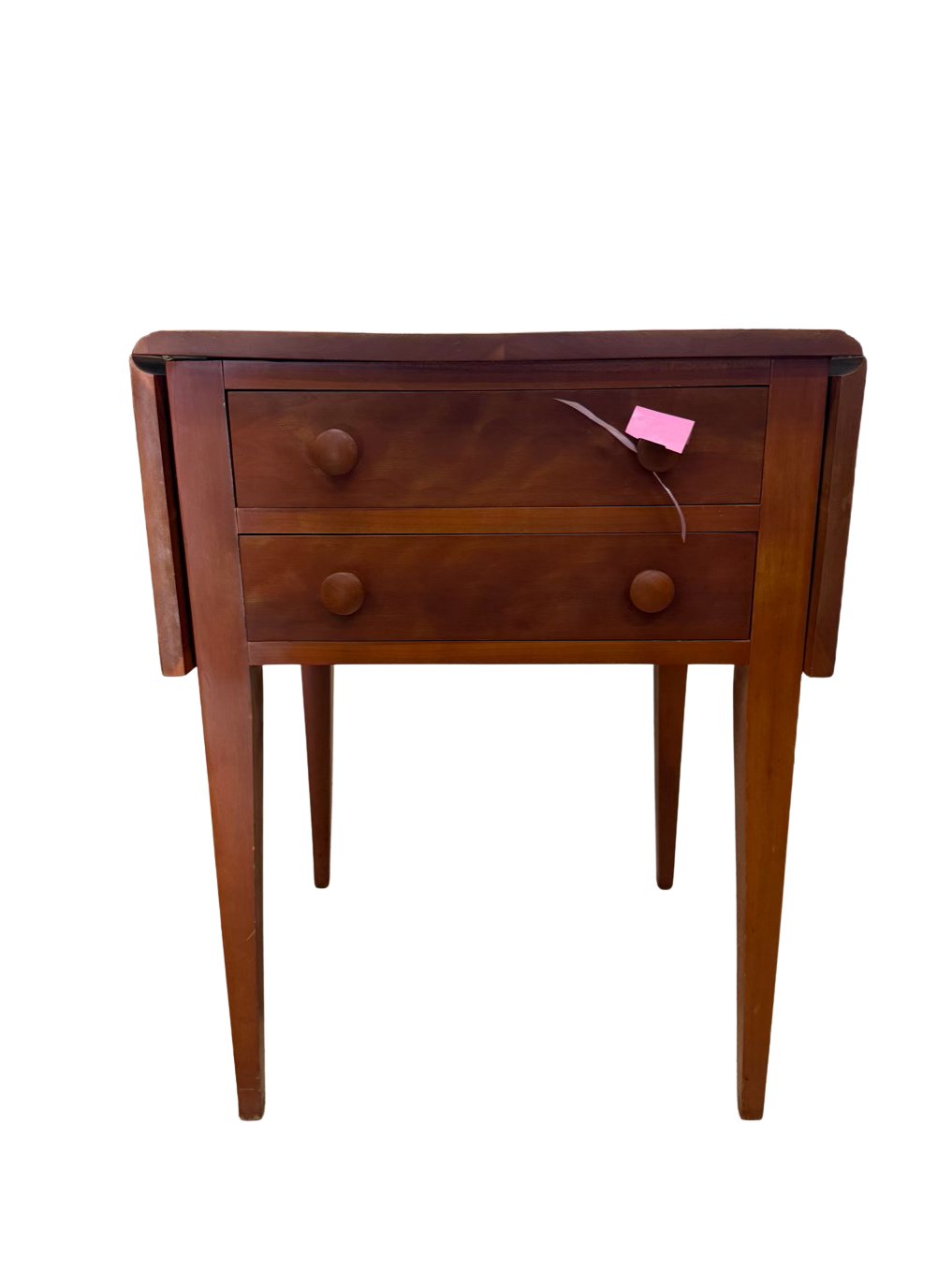 VINTAGE Light Wood Drop Leaf Table w/ 2 Drawers