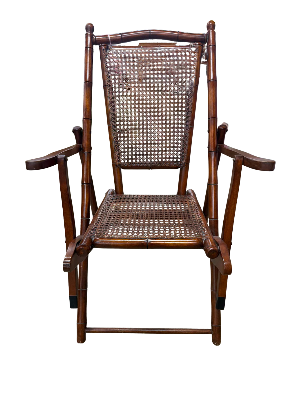 VINTAGE Wood & Cane Steamer Chair