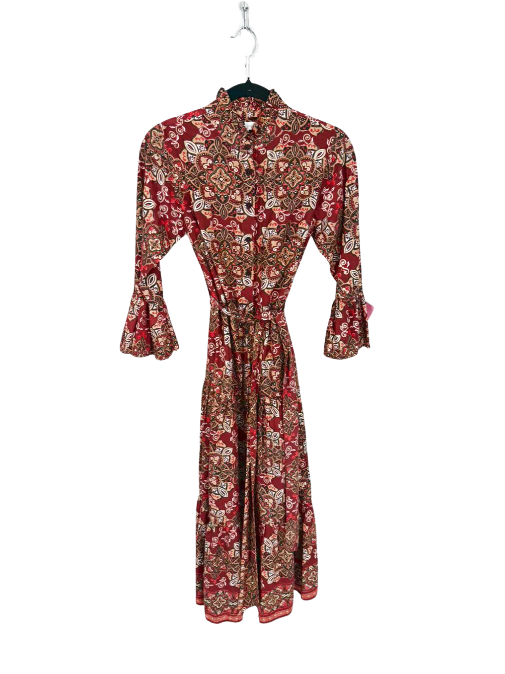 JUDE CONNALLY Roxie Wmn's Size XS Rust Print Floral Maxi-Dress NWT