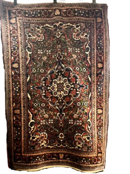 ORIENTAL Pink, Blue, & Green Wool Area Rug