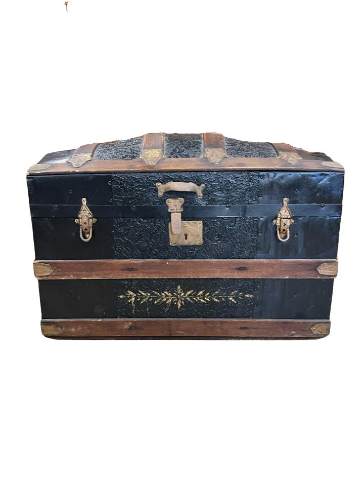 ANTIQUE Wood Steamer Travel Trunk