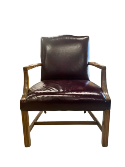 Red Leather Chippendale Chair