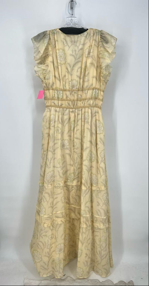 LULA KATE Size L Yellow Print Floral Dress NWT