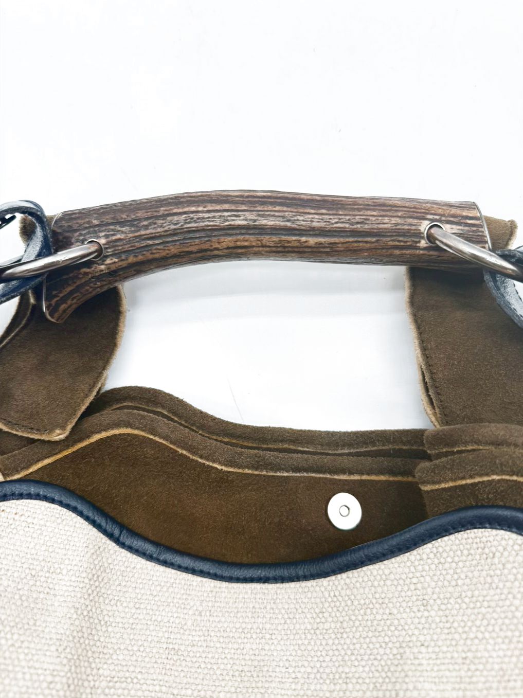 HALDER STERLING SILVER Chocolate, Navy & Cream Purse w/ Interchangeable Strap