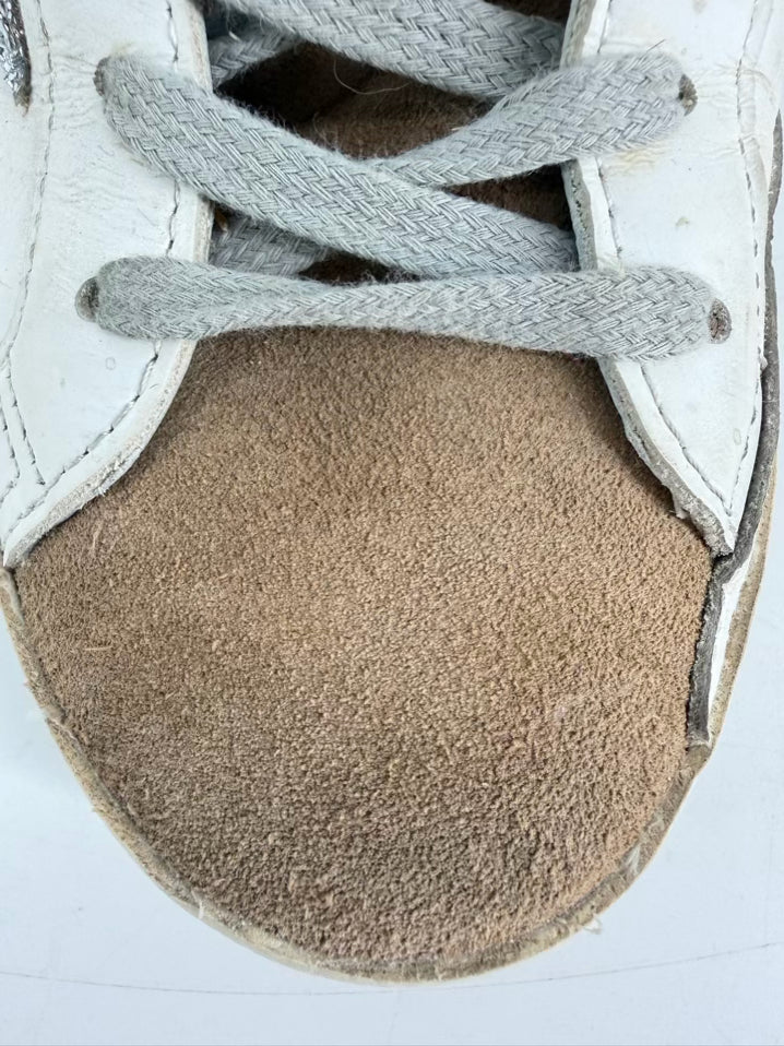 GOLDEN GOOSE Size 39 White & Beige Star Casual Shoes