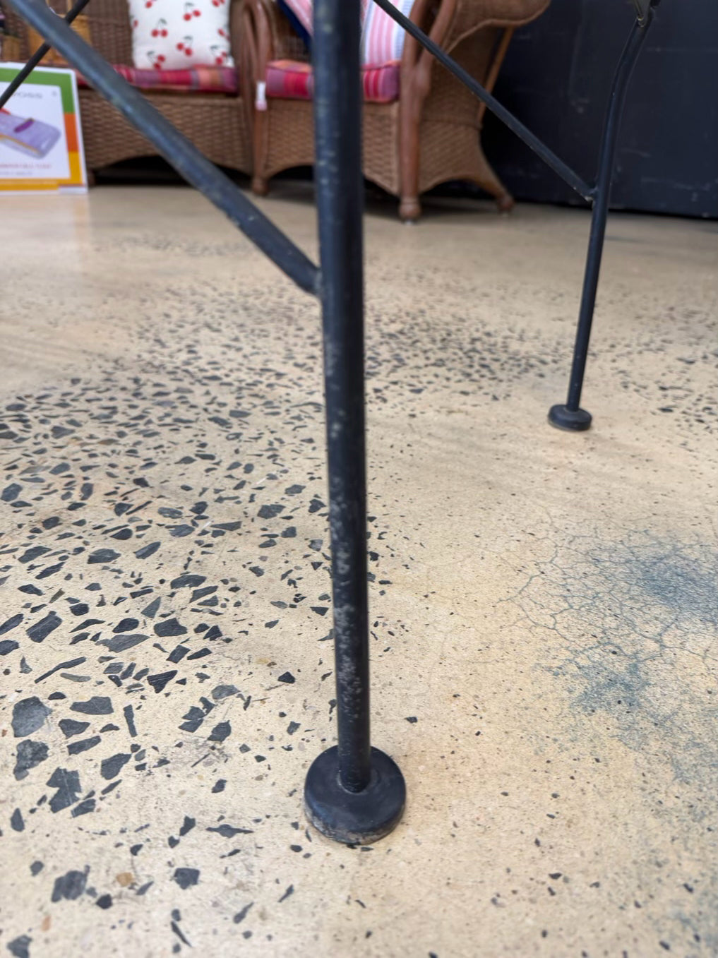 VINTAGE Black Wrought Iron Outdoor Coffee Table