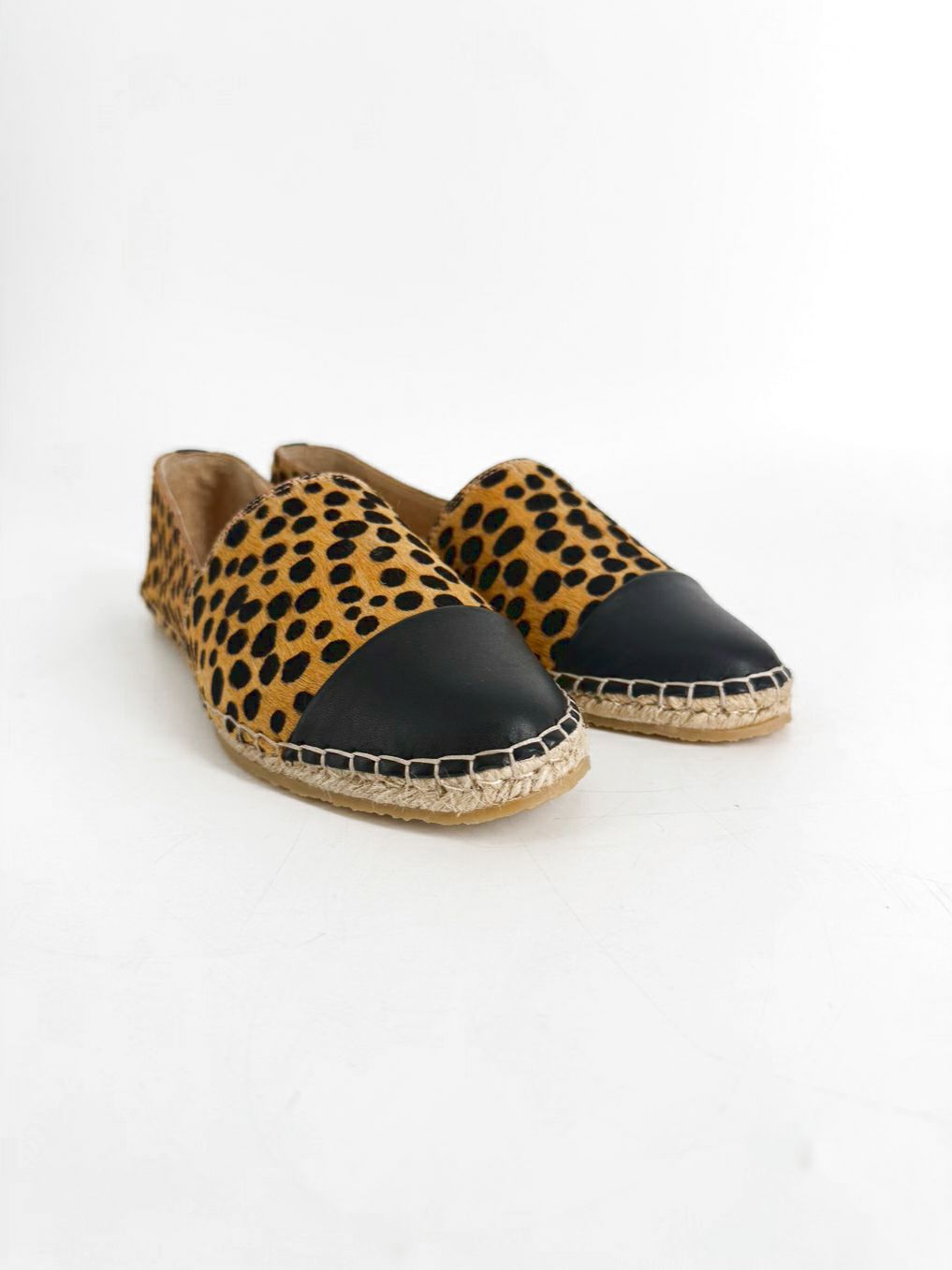LOEFFLER RANDALL Size 8 Brown & Black Animal Print Espadrilles