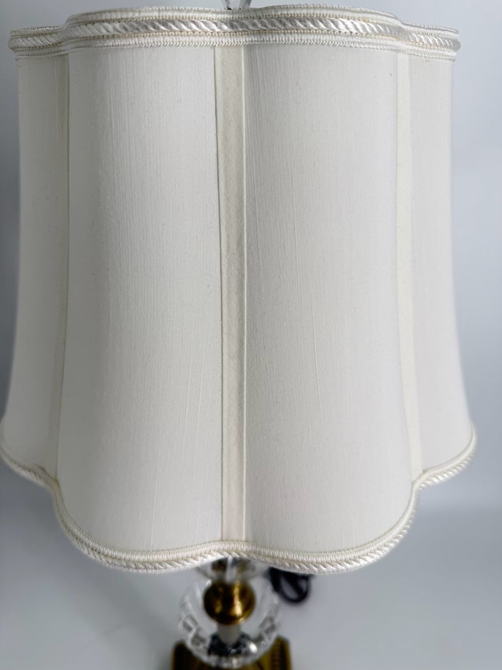 Brass & Crystal Pair Of Lamps w/ Shades