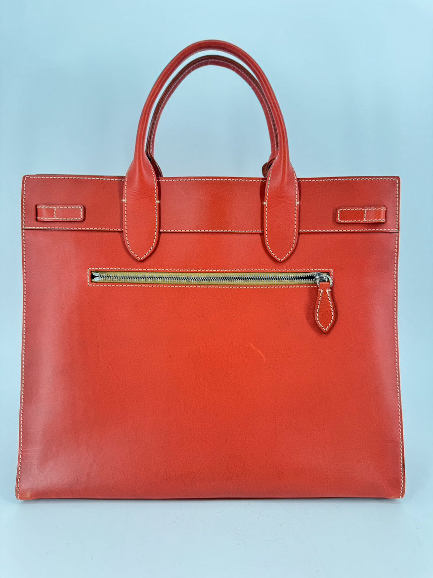 DOONEY & BOURKE Rust Leather Alto Tassel Tote Bag
