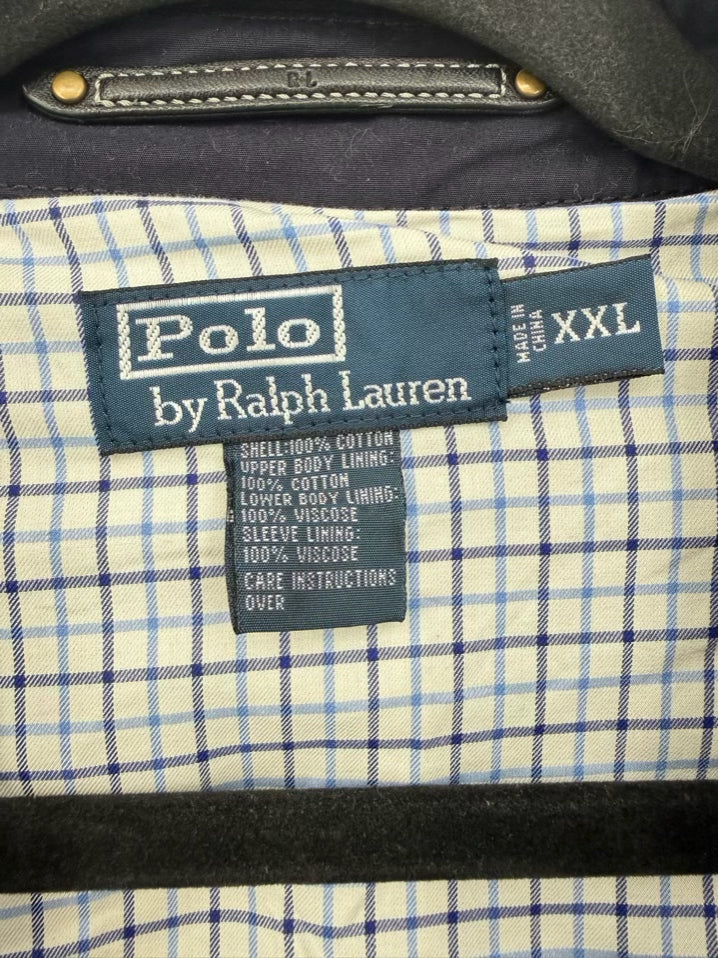 VINTAGE POLO RALPH LAUREN Men's Size XXL Navy Jacket w/ Tartan Lining