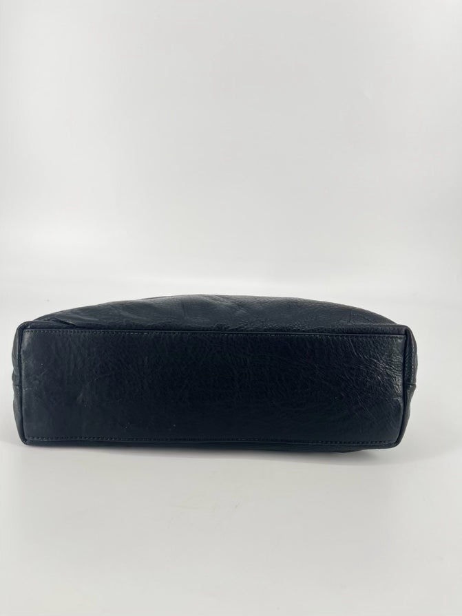MARIE TURNOR Black Leather The Dinner Clutch