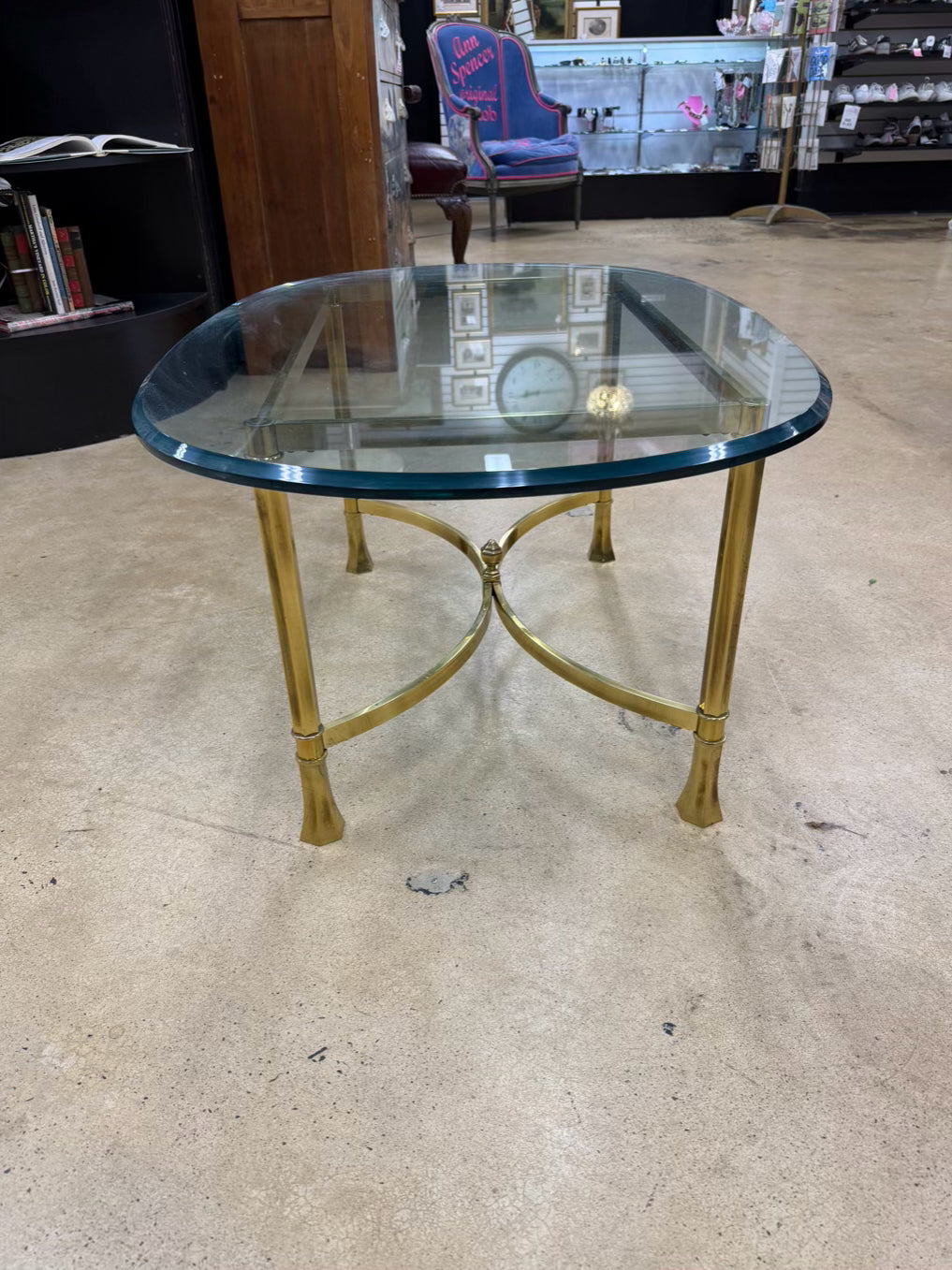Brass & Glass Oval Coffee Table