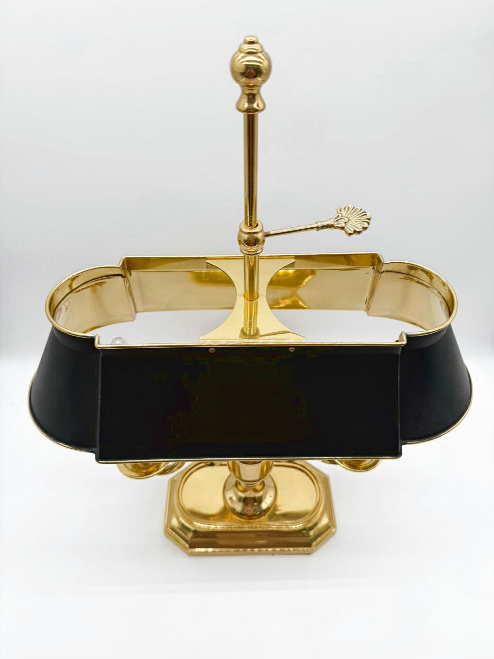 Gold & black Bouillotte Brass Lamp w/ Black Tole Shade