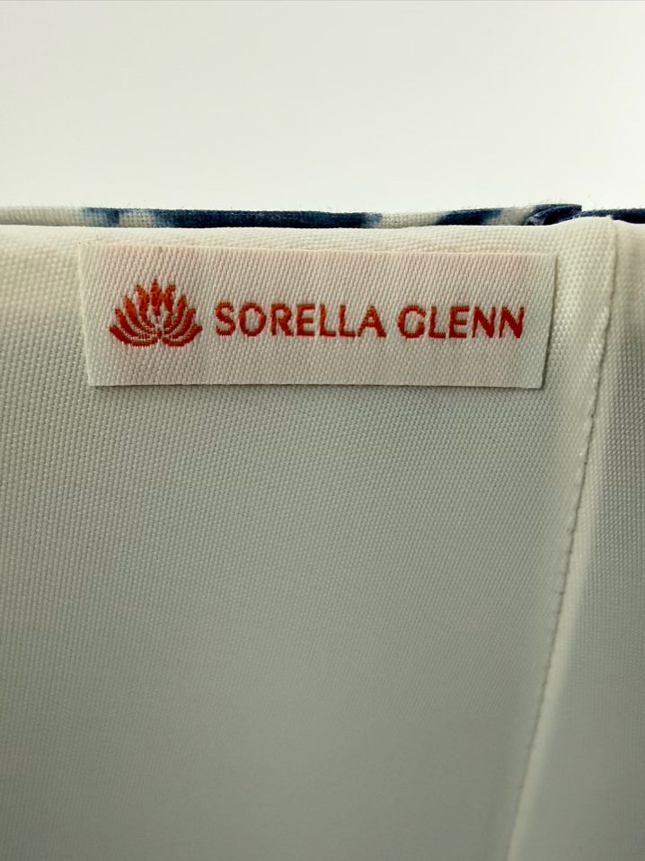 SORELLA GLENN Blue & White Fabric Pleated Lamp Shade