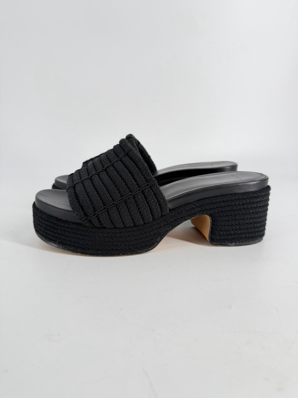 VINCE Size 40 Black Mesh Platforms