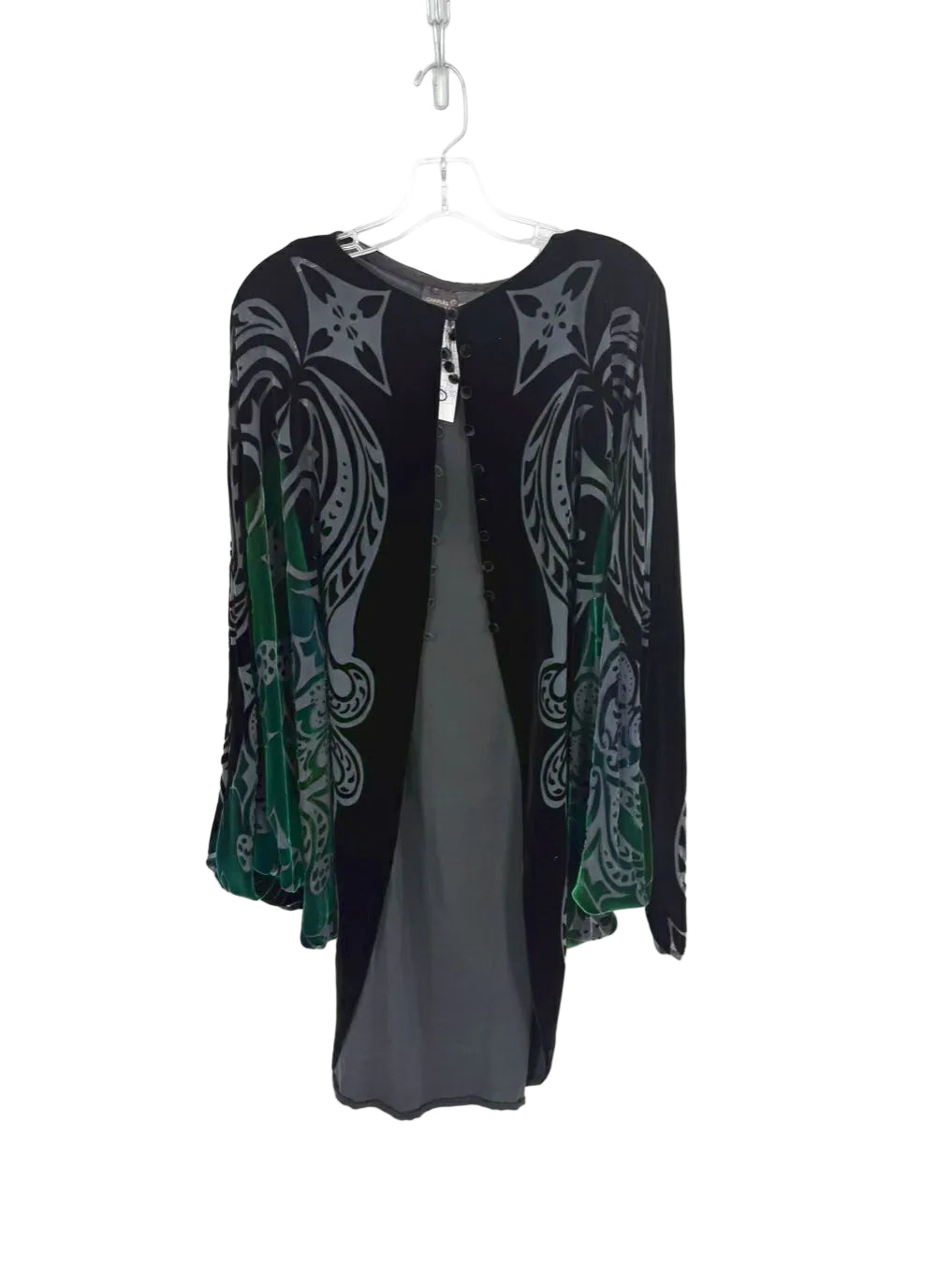 CHARLES & PATRICIA LESTER Wmn's Size XL Black & Green Velvet Jacket