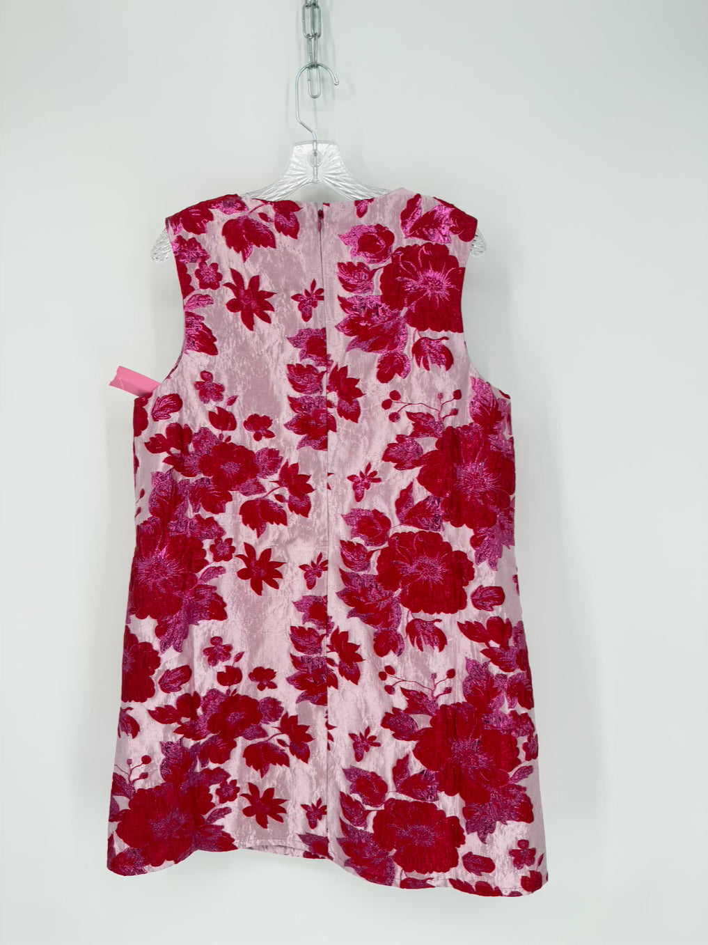 FRANCES VALENTINE Size L Pink & Red Jacquard Floral Sleeveless Dress NWT