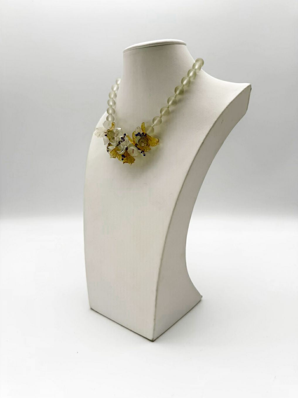 Blue & White Venetian Glass Flower Necklace