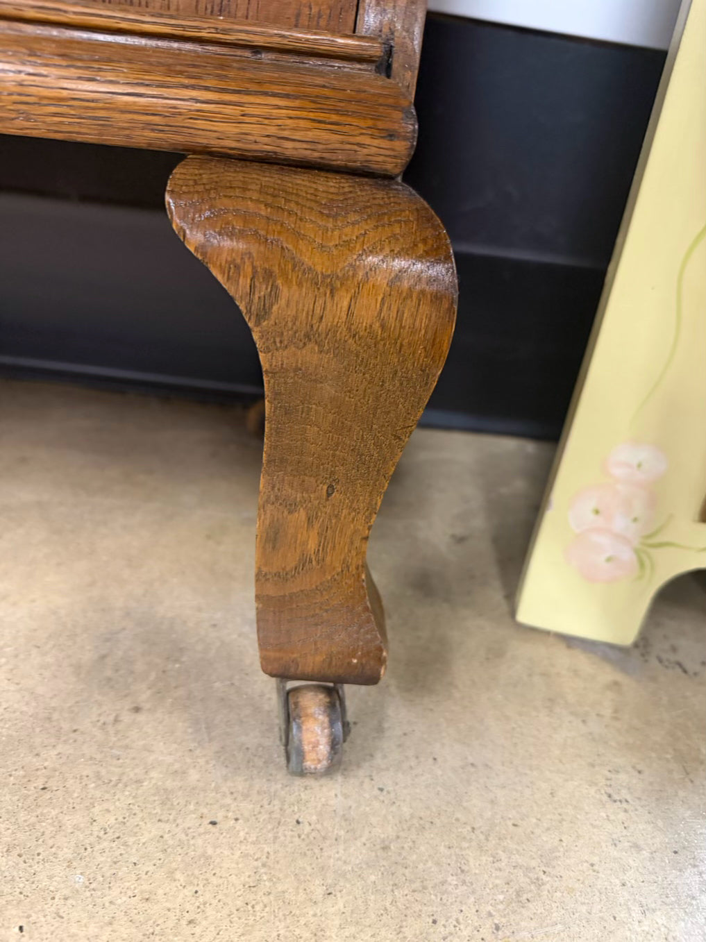 ANTIQUE Medium Oak Rounded Side by Side Secretary No Shelves