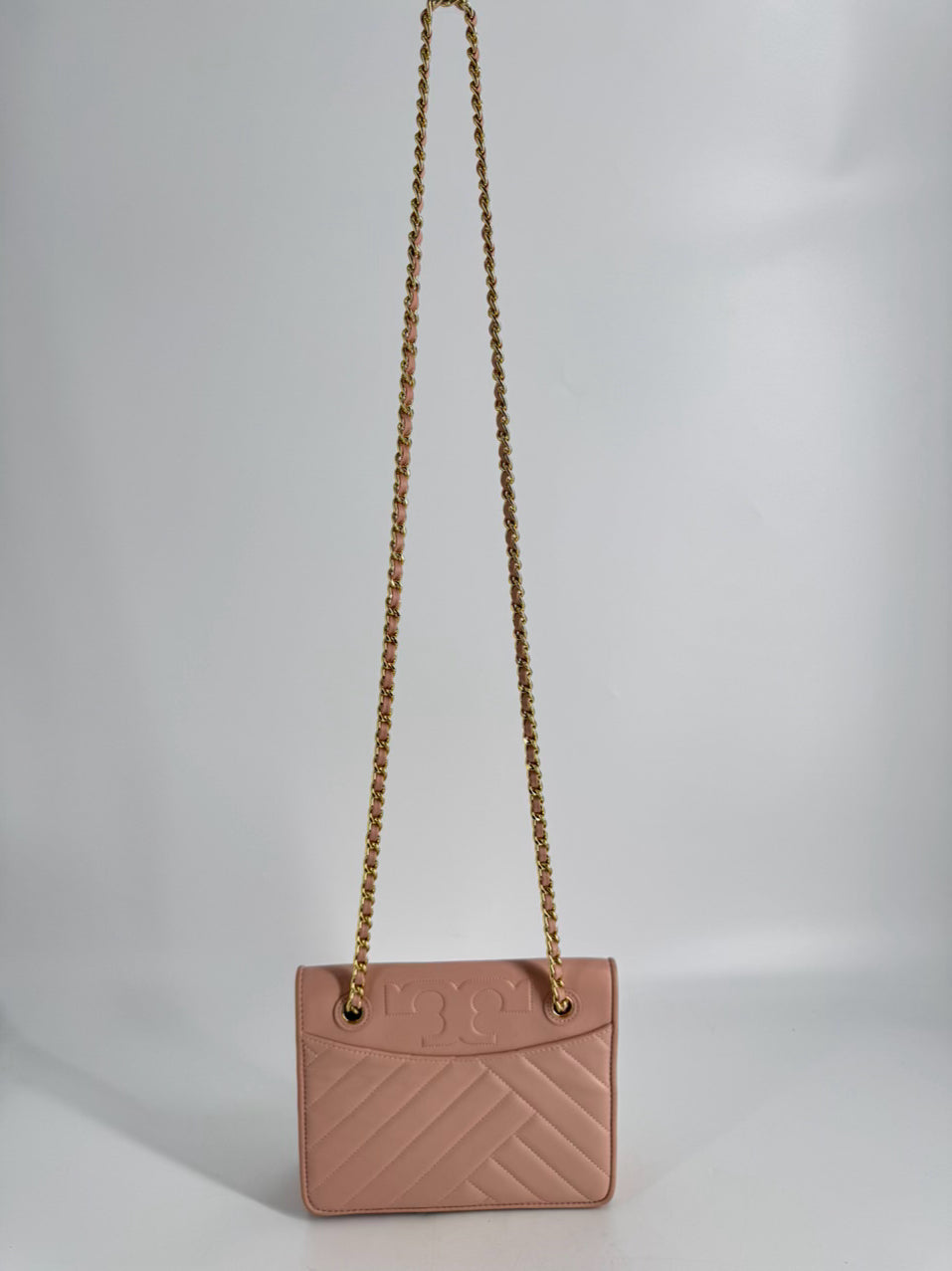 TORY BURCH Blush Quilted Leather Crossbody Bag