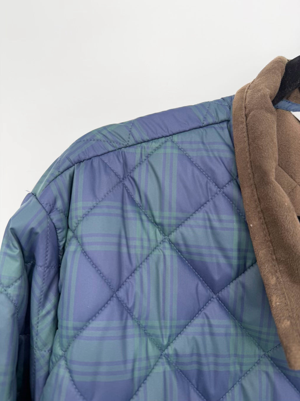 PETER MILLAR Men's Size M Navy & Green Quilted Plaid Jacket