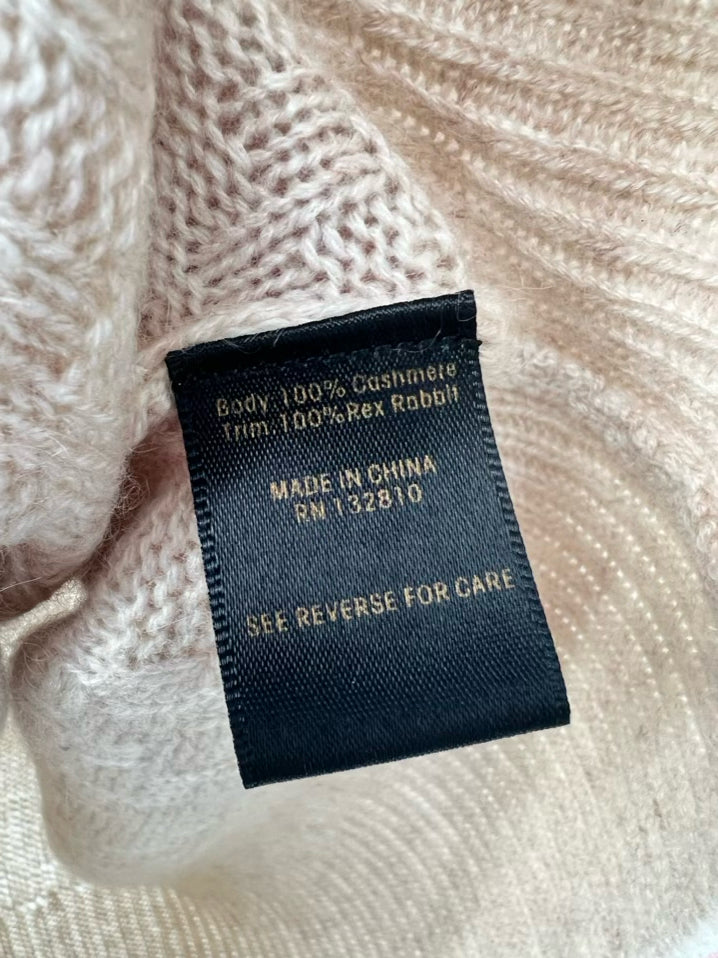 BELLARIO Khaki Size M Cashmere & Rabbit Fur Sweater