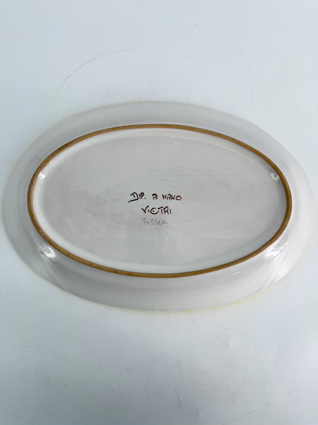 VIETRI Italy Hand Painted Lemons Ceramic Oval Serving Platter